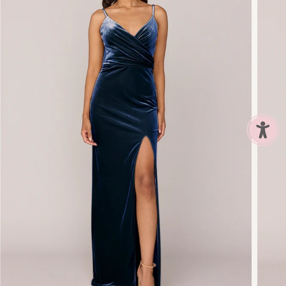 Revelry Midnight Blue Velvet Maxi Dress